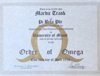 Replacement Order of Omega Certificate
